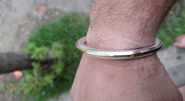 60gm PURE SILVER HANDMADE GOLDEN RHODIUM OPEN CUFF FOR LADIES AND GENTS - Image 4