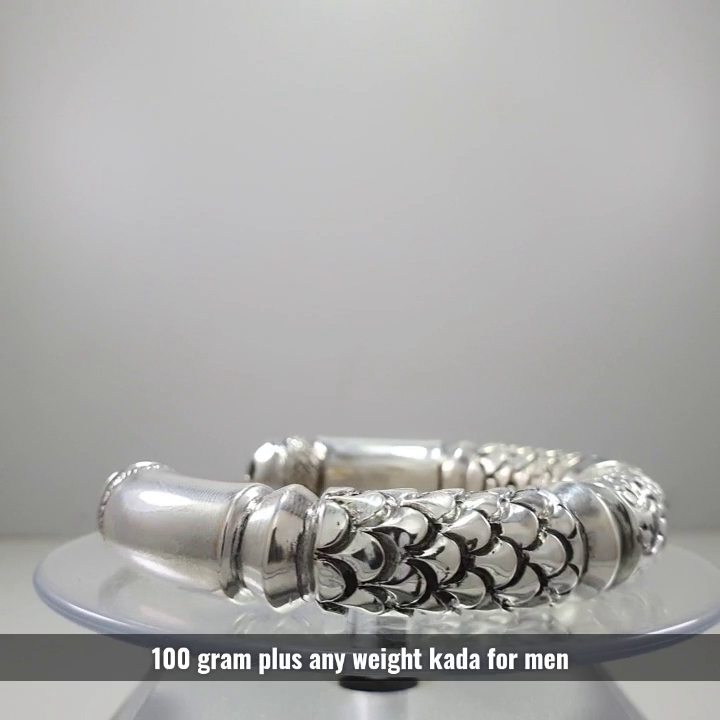 100gm FANCY DESIGNER HANDMADE OPEN KADA FOR MEN - 99% PURE - Image 2