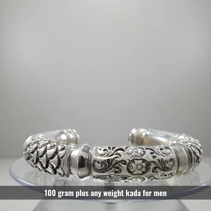 100gm FANCY DESIGNER HANDMADE OPEN KADA FOR MEN - 99% PURE - Image 3