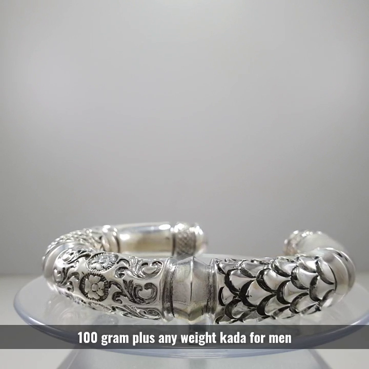 100gm FANCY DESIGNER HANDMADE OPEN KADA FOR MEN - 99% PURE - Image 4