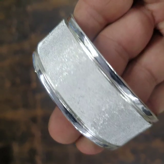 150gm 99% Pure SILVER HANDMADE DULL POLISH SHINY EDGES KADA - Image 3
