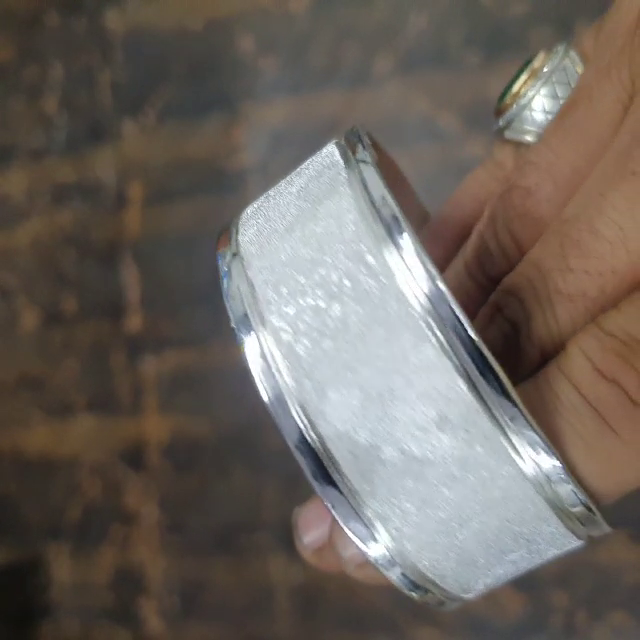 150gm 99% Pure SILVER HANDMADE DULL POLISH SHINY EDGES KADA - Image 4