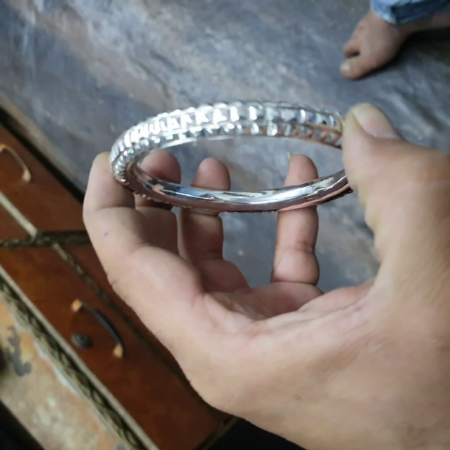 100gm CYCLE TYRE HANDMADE FULLY ROUND KADA FOR MEN - 99% PURE - Image 3