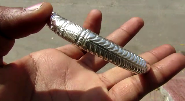 150gm 99% Pure SILVER HANDMADE TECHNICAL GURUJI KADA FOR MEN (New Pattern) - Image 4