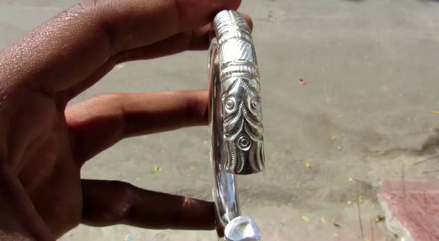 150gm 99% Pure SILVER HANDMADE TECHNICAL GURUJI KADA FOR MEN (New Pattern) - Image 3