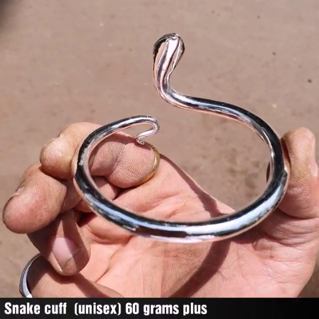 60gm 99% Pure SILVER SNAKE KADA MEN WITH MIRROR FINISH - Image 9