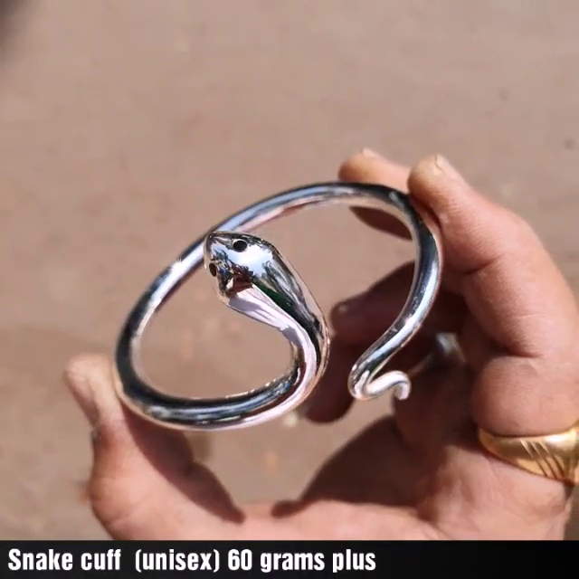 60gm 99% Pure SILVER SNAKE KADA MEN WITH MIRROR FINISH - Image 8