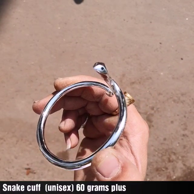 60gm 99% Pure SILVER SNAKE KADA MEN WITH MIRROR FINISH - Image 6