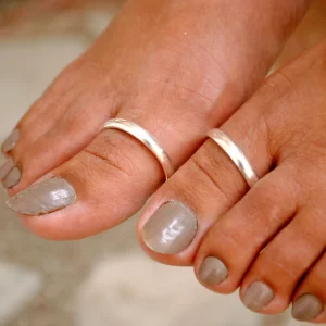 15gm pure silver handmade toe ring pair