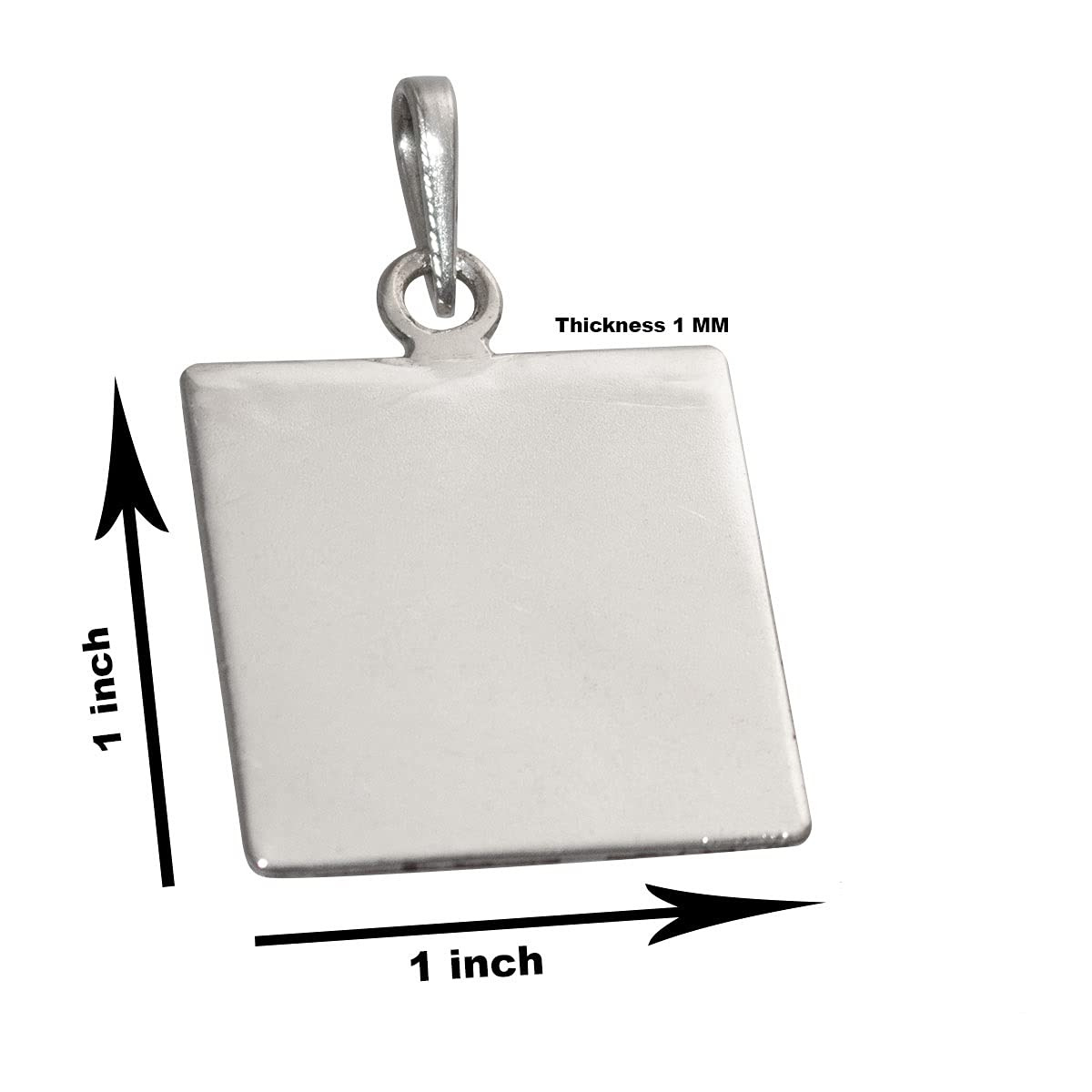 Silver square pendant on sale