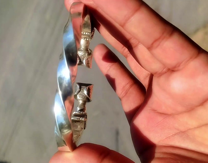 113gm 99% Pure SILVER HANDMADE KADA WITH OXIDATION FOR MEN - Image 6