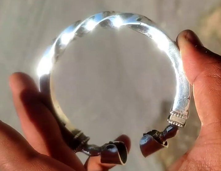 113gm 99% Pure SILVER HANDMADE KADA WITH OXIDATION FOR MEN - Image 7