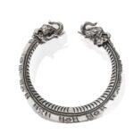 99% PURE 200gm FANCY DESIGNER HANDMADE OPEN ELEPHANT KADA FOR MEN