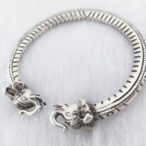 99% PURE 100gm FANCY DESIGNER HANDMADE OPEN ELEPHANT KADA FOR MEN