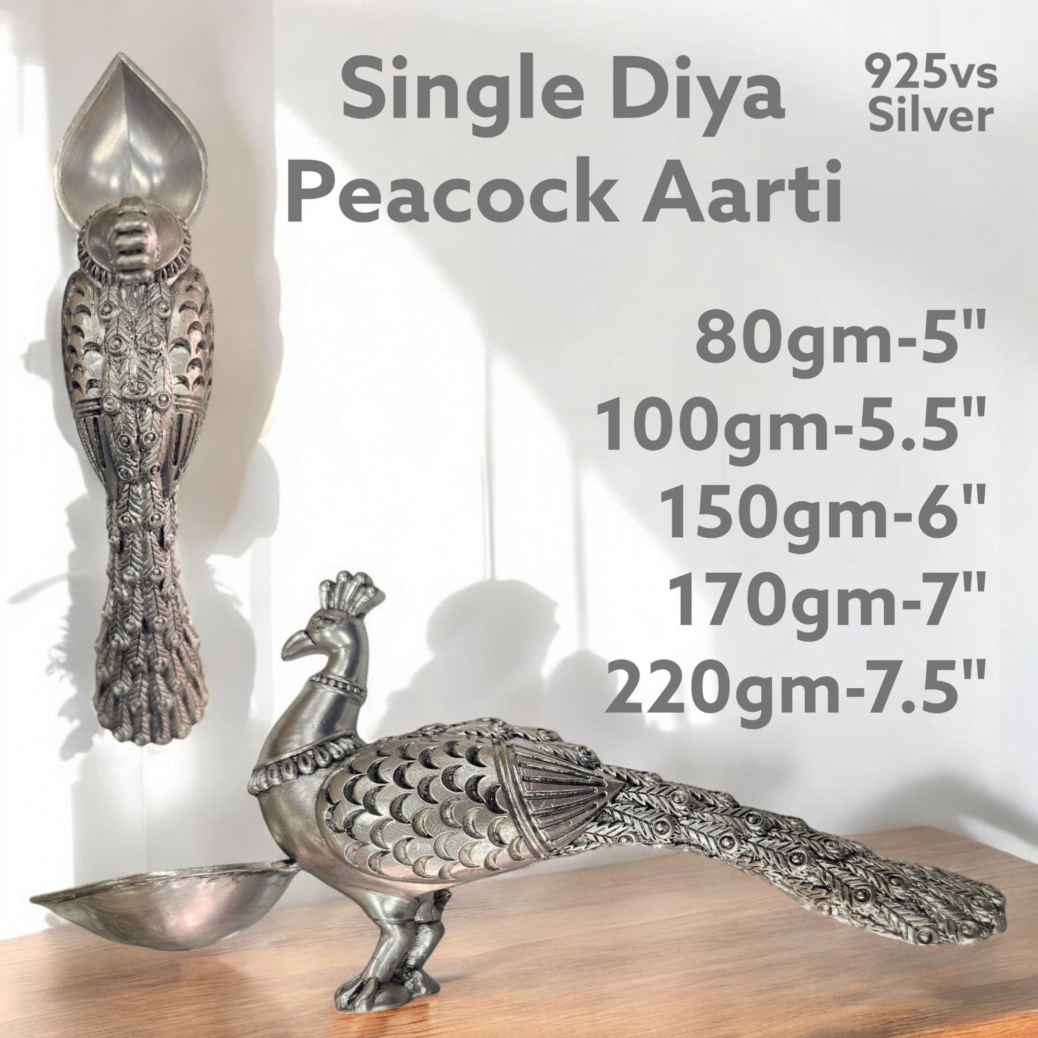 Single Diya Peacock Aarti